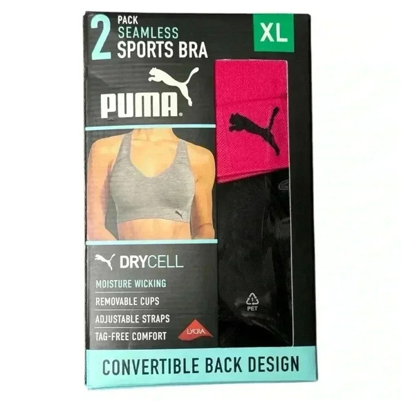 Puma Women's Performance 2 Pack Seamless Sports Bra - Picture 1 of 8